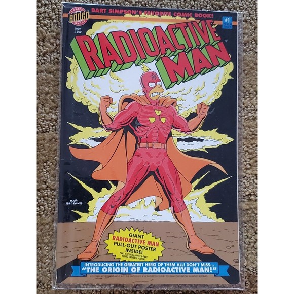 Radioactive Man #1 Bongo Comics Group Bart Simpson w/Pull-Out Poster w/Flaw